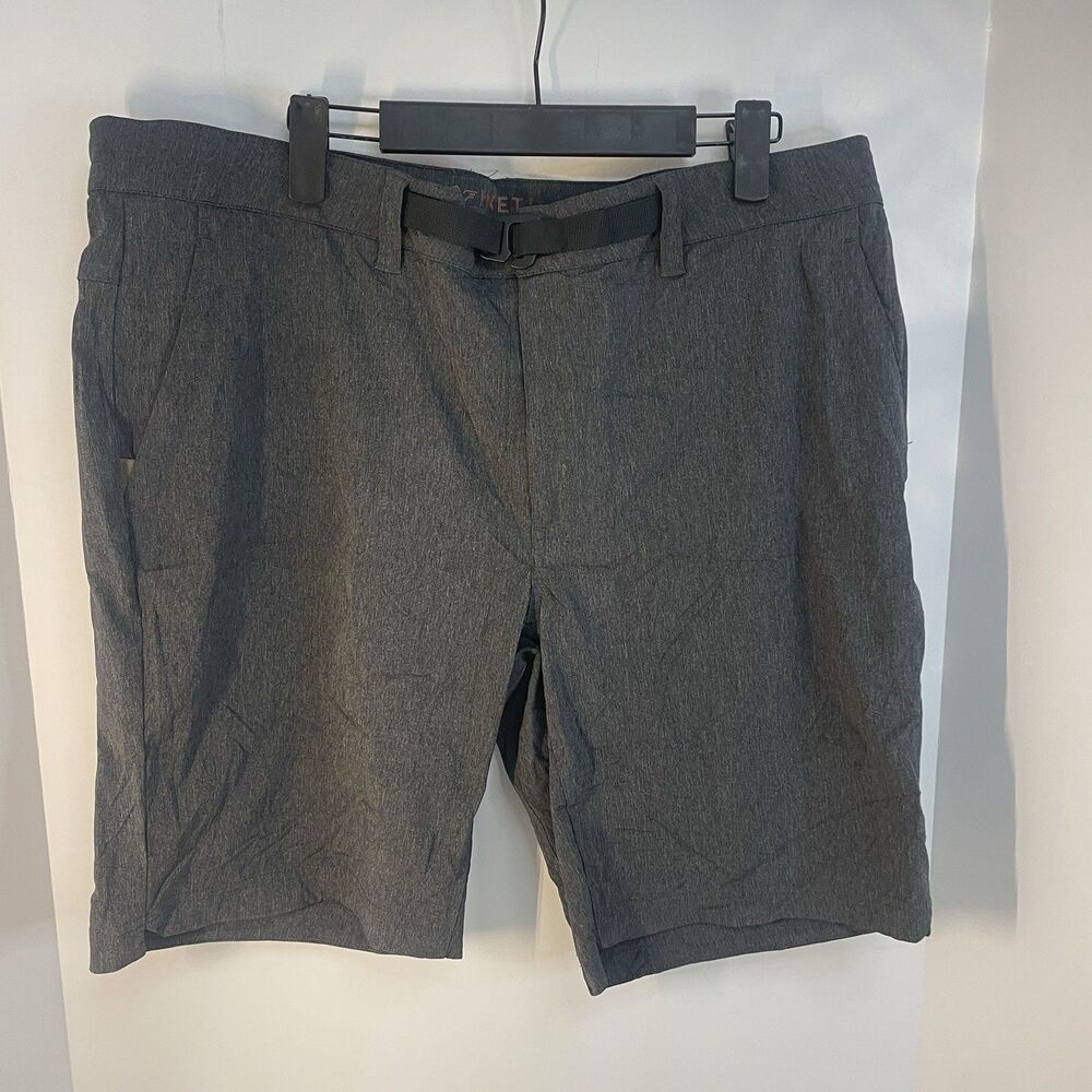 Ketl Mens XL Mountain Hiking Shorts Pockets Stretch Belted Charcoal Gray Outdoor